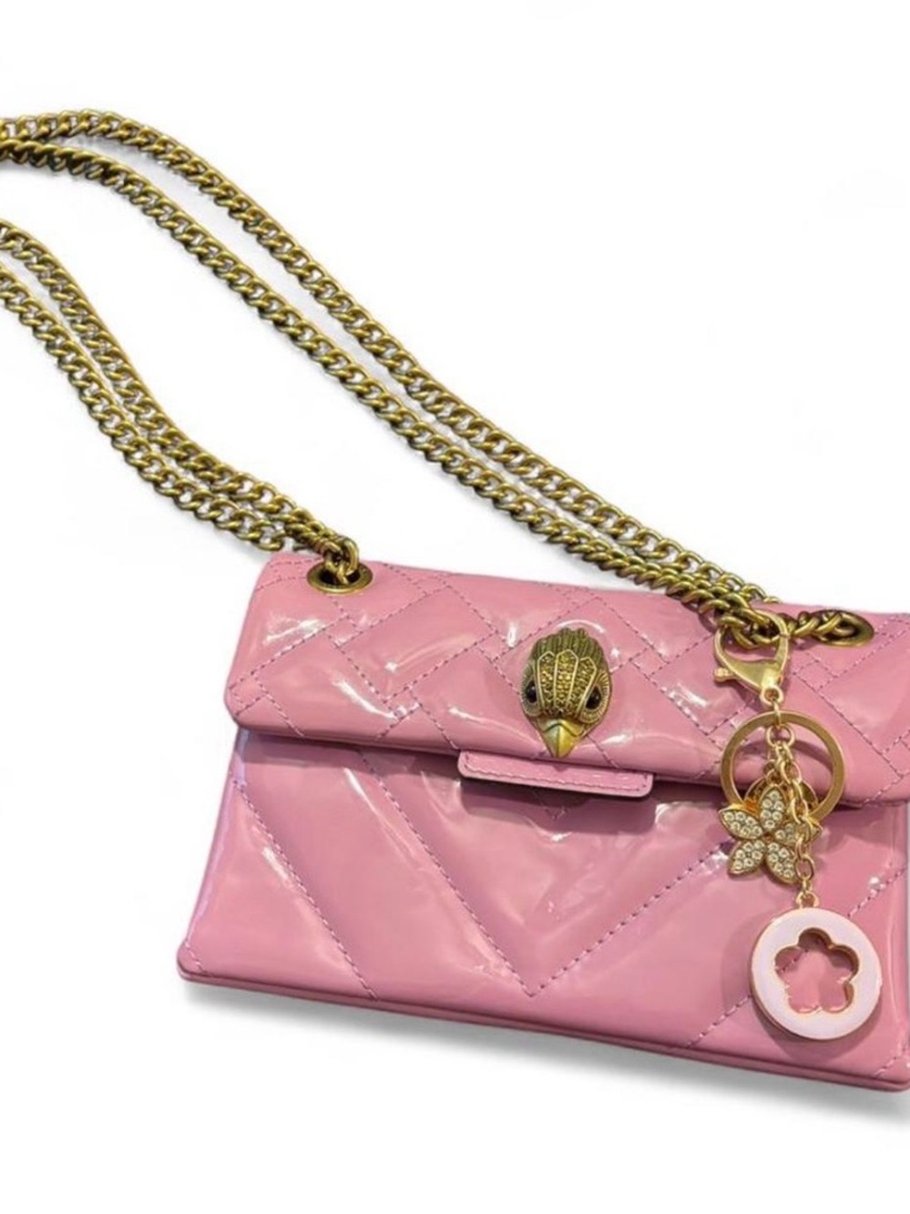 Sold Out Kurt Geiger Purple Patent Leather Kensington Mini Crossbody Bag